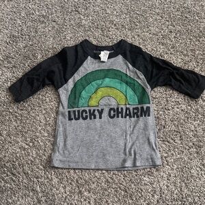 Rivet Lucky Charm Kids Raglan Shirt - Gray and Black